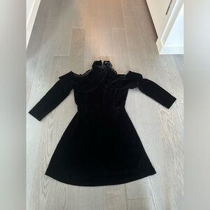 Zara - NWOT - Black Velvet Dress - S